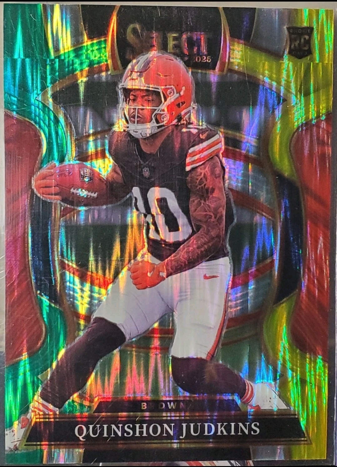 2025 Panini Select - Concourse Quinshon Judkins #55 Black & Green Shock Prizm