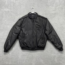 Vintage Members Only Jacket Mens 46 Long Black Iconic Racer Bomber Insulated Zip