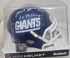MARK BAVARO AUTOGRAPH SIGNED COLOR RUSH MINI HELMET SUPER BOWL GIANTS JSA