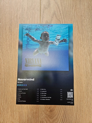 DIN A4 - Album Poster - ''Nirvana Nevermind'' [Black/Dark Gray Background]