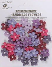 Little Birdie Janice Paper Flowers 50/Pkg-Birds And Berries - 6 Pack
