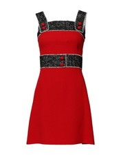 Dolce & Gabbana Red Wool Sleeveless A-line Flared Mini Women's Dress Authentic