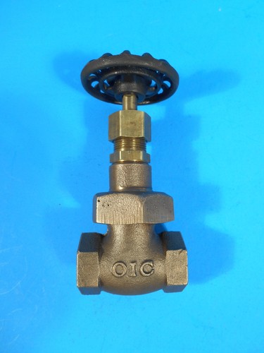 Vintage OIC 1/2" Brass Gate Valve 125PSI NOS
