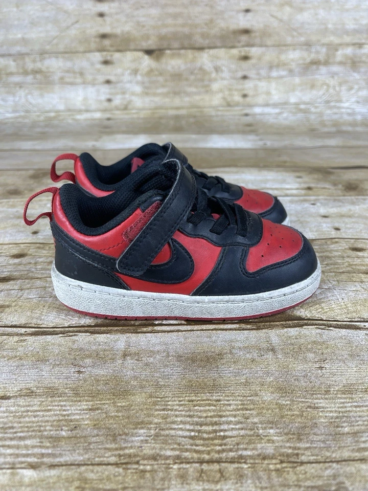 Nike Court Burroughs Toddler Boys Size 8C Red And Black Shoes DV5458-600 - Image 4 of 4