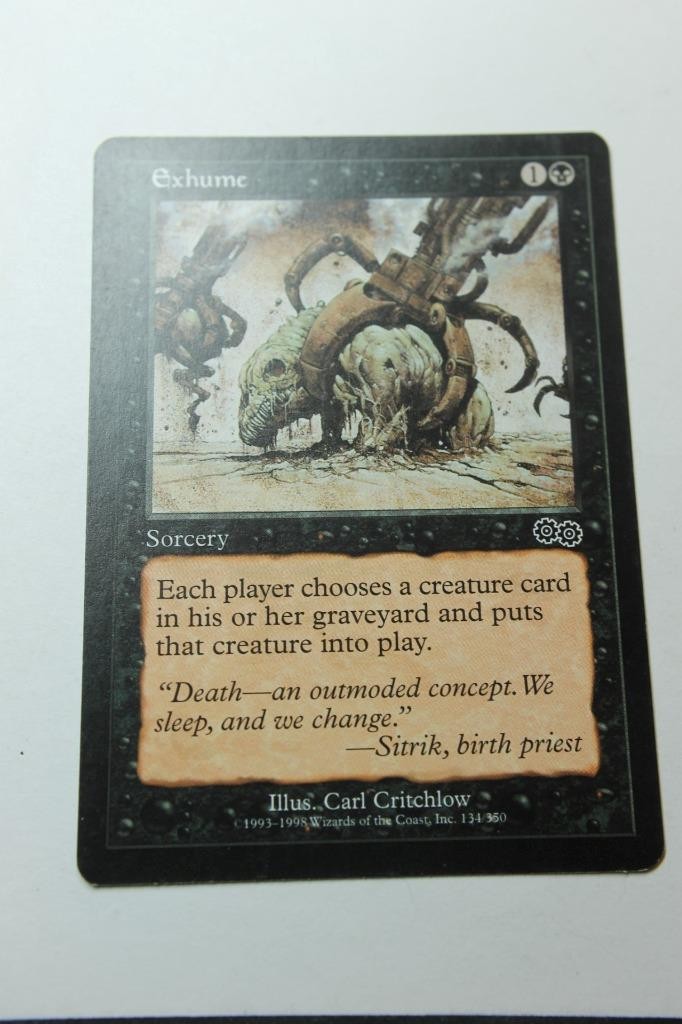 MTG Exhume x1- -Urza's Saga-Lightly Played