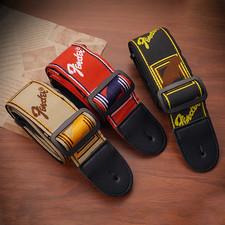 Adjustable Guitar Accessories Embroidery Strap Leather Ends For Electric AcoustY