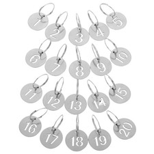 20 Sets Blank Stainless Steel Keychain Tag Metal Pendant Tags Identifiers