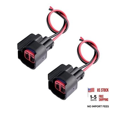2PCS EV6 Fuel Injector Connector with Wire Replacement Parts for Coupling