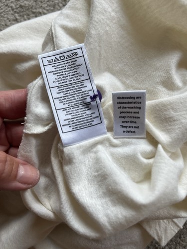 Mitchell & Ness L.A.Lakers Shirt XL 3/4 Sleeve Henley Purple Cream Throwback NBA - Picture 8 of 8