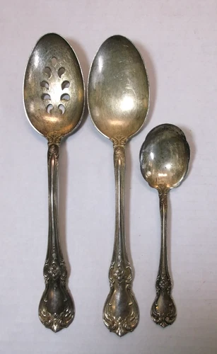 3 Vintage Towle 'Old Master' Pattern Sterling Serving Spoons ~ 157.68 grams TW