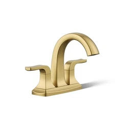 KOHLER Rubicon Centerset High Arc Bathroom Faucet Vibrant Brushed Moderne Brass