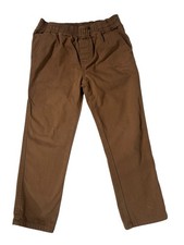 Calvin Klein Boys Chino Pants Brown Elastic Waist Twill Cotton Size 5 REG