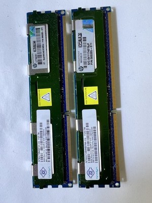 2X HP OEM NT8GC72B4NB1NJ-CG  - Nanya 8GB PC3-10600R DDR3 1333 CL9 REG ECC Memory