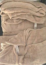 2-Pack Costco Ultra Soft Fleece Blanket Queen Size Luxury Plush & Cozy In Beige