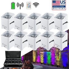 10pcs Uplight 6 18w RGBWA UV 6in1 LED Wireless Battery Powered Dj Wedding Light