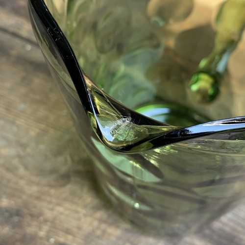 Vtg Glass Pitcher Eldorado Green Avocado Dots By Hazel Atlas 56oz Tablescaping - Picture 8 of 13