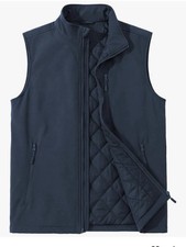 ASPO Men&rsquo;s Small Blue Golf Hiking Vest Windproof Waterproof Lightweight 6 Pocket