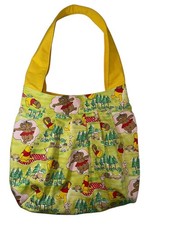 Vintage DISNEY Winnie The Pooh HANDMADE Cotton SHOULDER/HOBO/BUBBLE/TOTE Bag