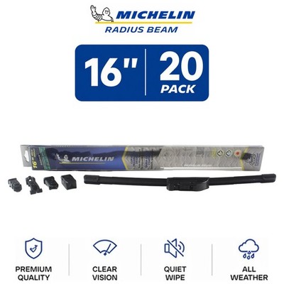 Michelin Radius Beam Wiper Blade Set 16'' Curved Frameless All-Weather 20-Pack