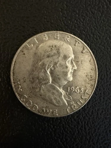 United States 1963-D Franklin SILVER Half-Dollar .50 Cent Coin