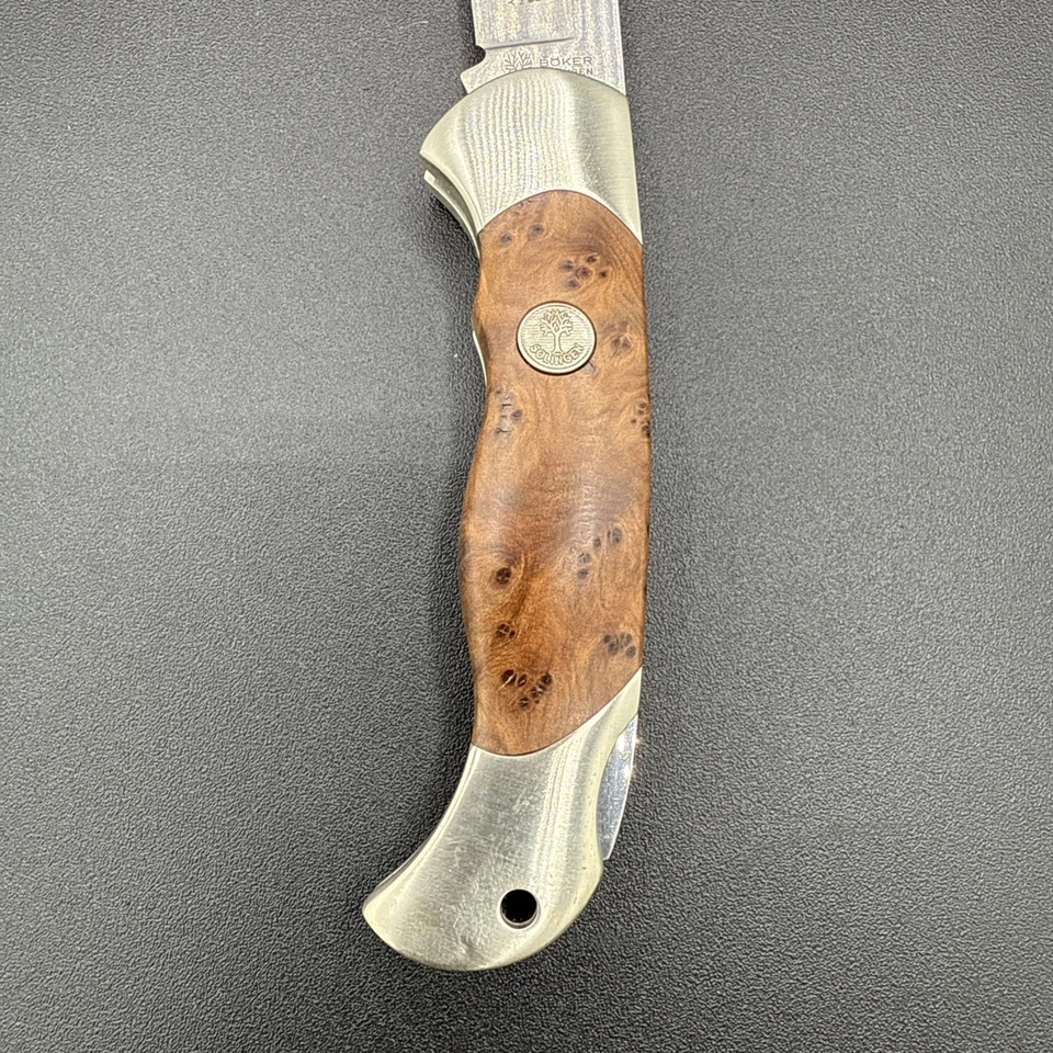 NAVAJA DE BOLSILLO BOKER SOLINGEN TREE BRAND CLÁSICA 440C CON BLOQUEO África Madera Thuya Foto 4 de 4