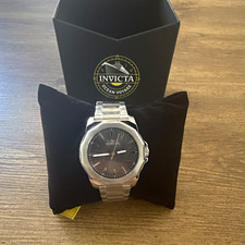 Invicta Ocean Voyage Men's Quartz Watch Black Dial Octagon SS Bracelet 100m Box