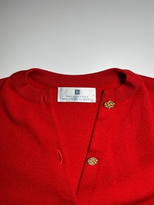 Ballantyne Made in Scotland Vintage Merino Wool Red Cardigan