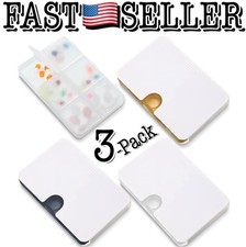3-Pack 6 Compartments Travel Pill Case, Pill Organizer, Drawer Type Medicine Box