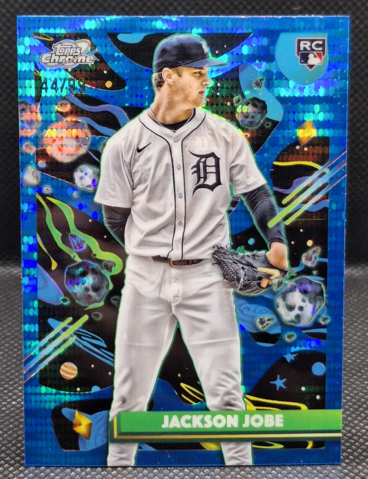 Jackson Jobe 2025 Topps Chrome Cosmic Rookie Blue Moon Refractor /99 #142 (RC)