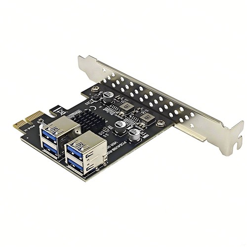 PCI-E 1X auf 4 Port USB 3.0 Erweiterungskarte USB3.2 GEN1 5Gbps PCI Express5653 - Bild 3 von 10