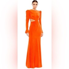 Women's Mac Duggal Puff-Sleeve Cut-Out Trumpet Gown in Size 8 NWT