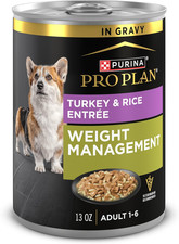 Purina Pro Plan Control de Peso Comida Húmeda para Perros Pavo y Arroz Entrada en Salsa -