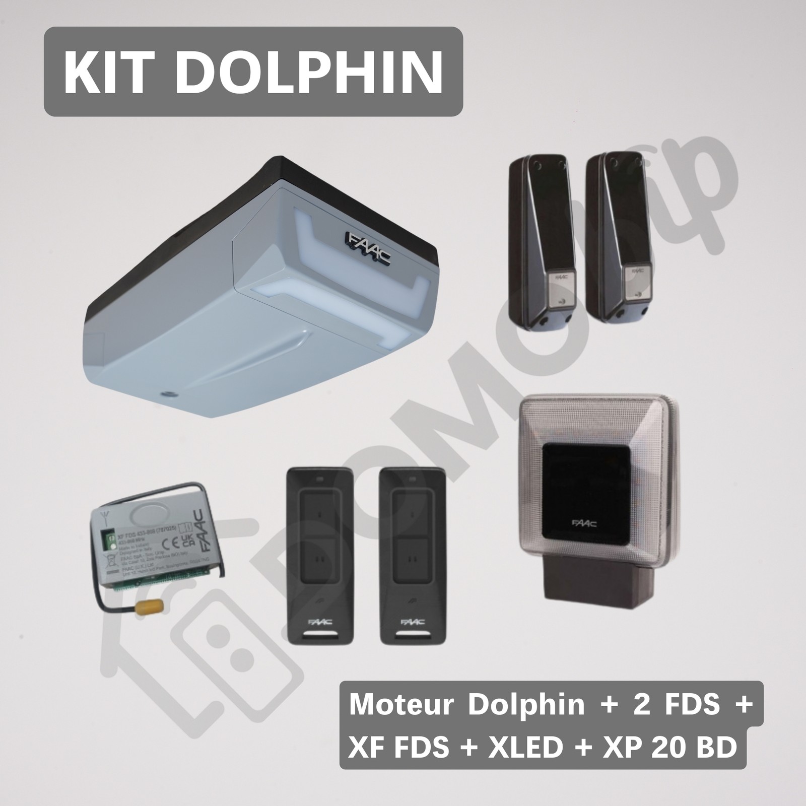 Motorisation FAAC D600 Dolphin silencieuse à détection d'obstacles intelligente