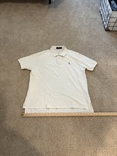 Ralph Lauren Mens Classic Fit Size XL White Short Sleeve Polo Shirt Navy Pony