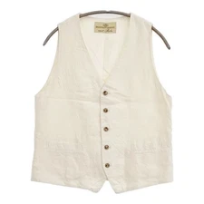 nest Robe 01141-1127 Linen gilet vest Ivory 5-1113M∞