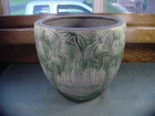 1920's Roseville Art Pottery Vista Palm Trees Vase with Damage Estate Find
