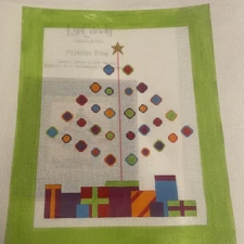 Christmas Feather Tree 18 ct Needlepoint handpainted EyeCandy Ada Haydon