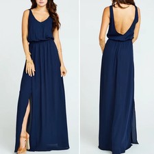 SHOW ME YOUR MUMU Kendall Maxi Dress rich navy crisp size Large Bridesmaid