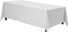 Rectangle Tablecloth - 70 x 120 Inch White Table Cloth for 6 or 8 Foot Rectangle