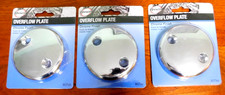 3 Pack Danco Two Hole Tub Overflow Plate, Chrome Finish - 80766 NEW
