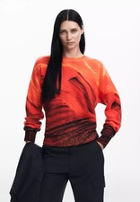 Desigual Orange Contrast sweater  Desigual La...