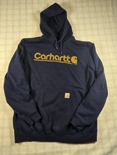 Carhartt Men's Navy Blue Rain Defender Pullover Hoodie