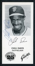 Chili Davis Signed Auto 1982 Giants 25th Anniv. Team Issue Rookie Photo Card