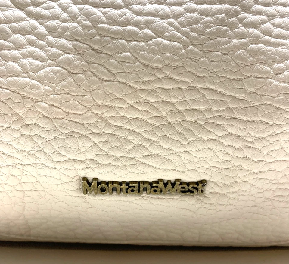 Montana West Vegano Cuero Guijarro Crema Doble Asa Bolso de Hombro Cartera Foto 4 de 4