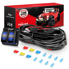 16AWG LED Light Bar Wiring Harness Kit-4 Leads 12V On/Off 2 Gang Laser Etched