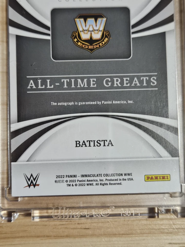 Batista 2022 WWE Panini Colección Inmaculada Todos los Tiempos-Grandes Autógrafo/99 Foto 3 de 3