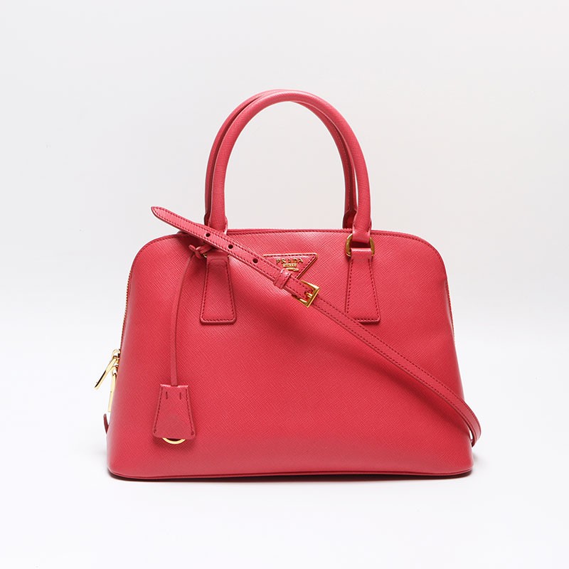 Authentic PRADA Saffiano Triangle 2way Handbag pi… - image 1