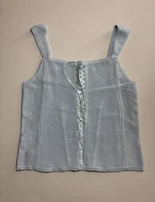 Moda International Tank Top Blue Size L Corset Fairy Y2K Coquette