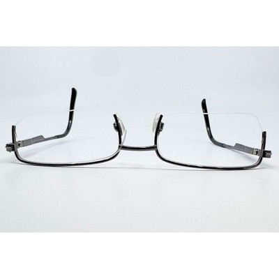 TurboFlex Eyeglasses Mens Black Semi Rimless Metal Rectangle 52-18-135