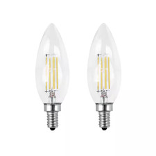 60-Watt Equivalent B10 E12 Candelabra Dimmable Filament CEC Clear Glass Chandeli